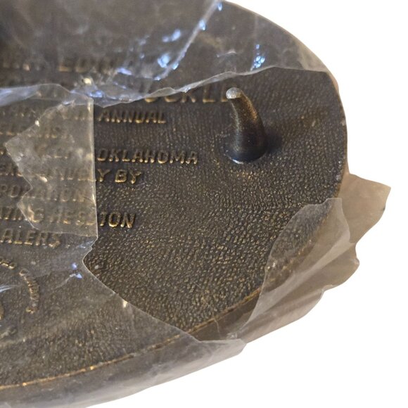 1981 NFR Belt Buckle Hesston NOS Bull Rider Clown Cowboy National Finals Rodeo - Picture 5 of 12